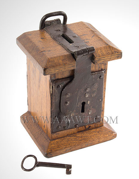 Alms Box, Oak and Wrought Iron
Dutch, 17th or Early 18th Century, entire view